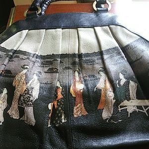 Jeon Los Angeles black handpainted purse